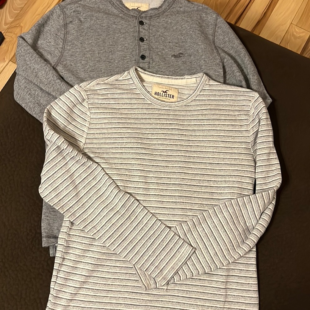 Two neutral color henleys by Hollister size XS